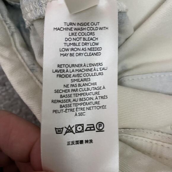 Pilcro Pants Womens 28 Cream Blue Rust Tie Dye The Wanderer Button Fly Utility - Picture 9 of 16